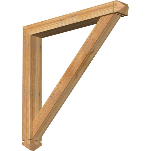 Ekena Millwork Traditional Arts and Crafts Rough Sawn Bracket w/ Offset Brace, Western Red Cedar, 6"W x 46"D x 46"H BKT0604X46X46TRA03RWR - main